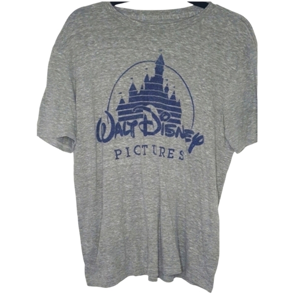 WALT DISNEY Soft T-shirt Gray Navy Womens Size‎ S Travel Vacation Disneyland - Picture 1 of 4